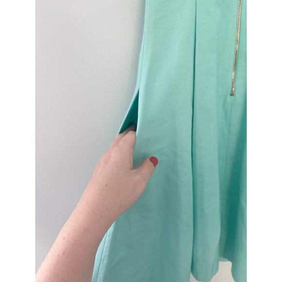 Kate Spade Angelika Teal Silk Blend Fit & Flare Mini Dress Size 0 Wedding Guest - Picture 8 of 11